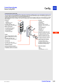 Thumbnail of document Data Sheet - Series 8040 Control Device System